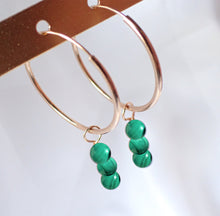 Charger l&#39;image dans la galerie, Boucles d&#39;oreilles Léa - Malachite
