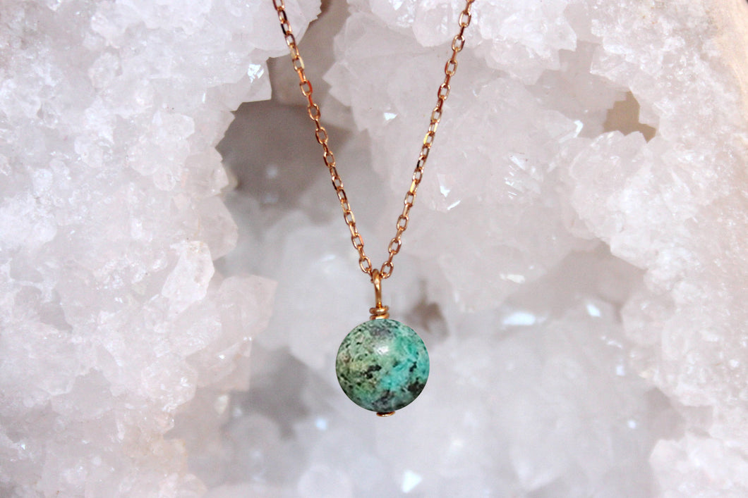 COLLIER TURQUOISE AFRICAINE - Calme/ Equilibre